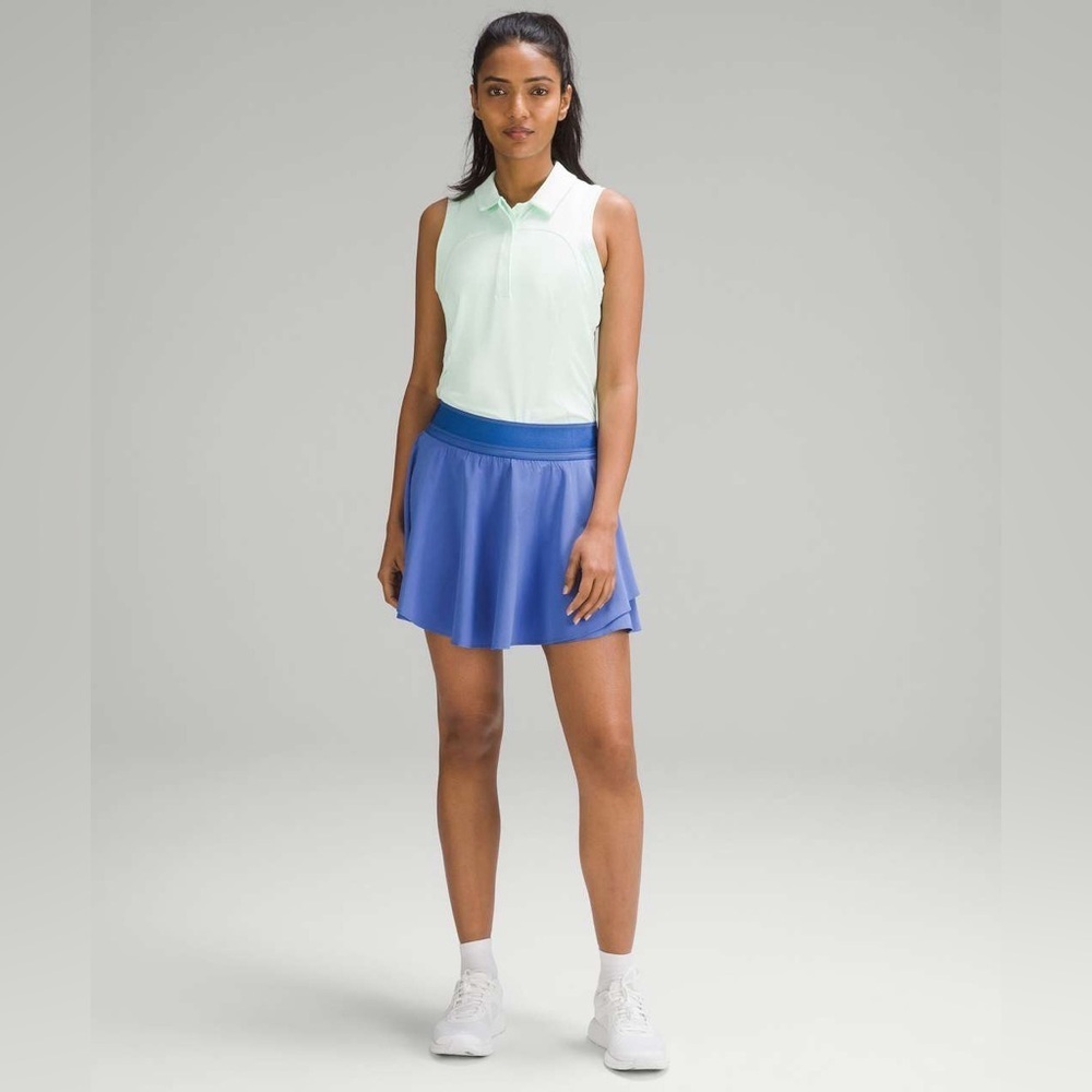 Lululemon Court Rival High Rise Tennis Skirt Long Wild Indigo Size 0 Skort